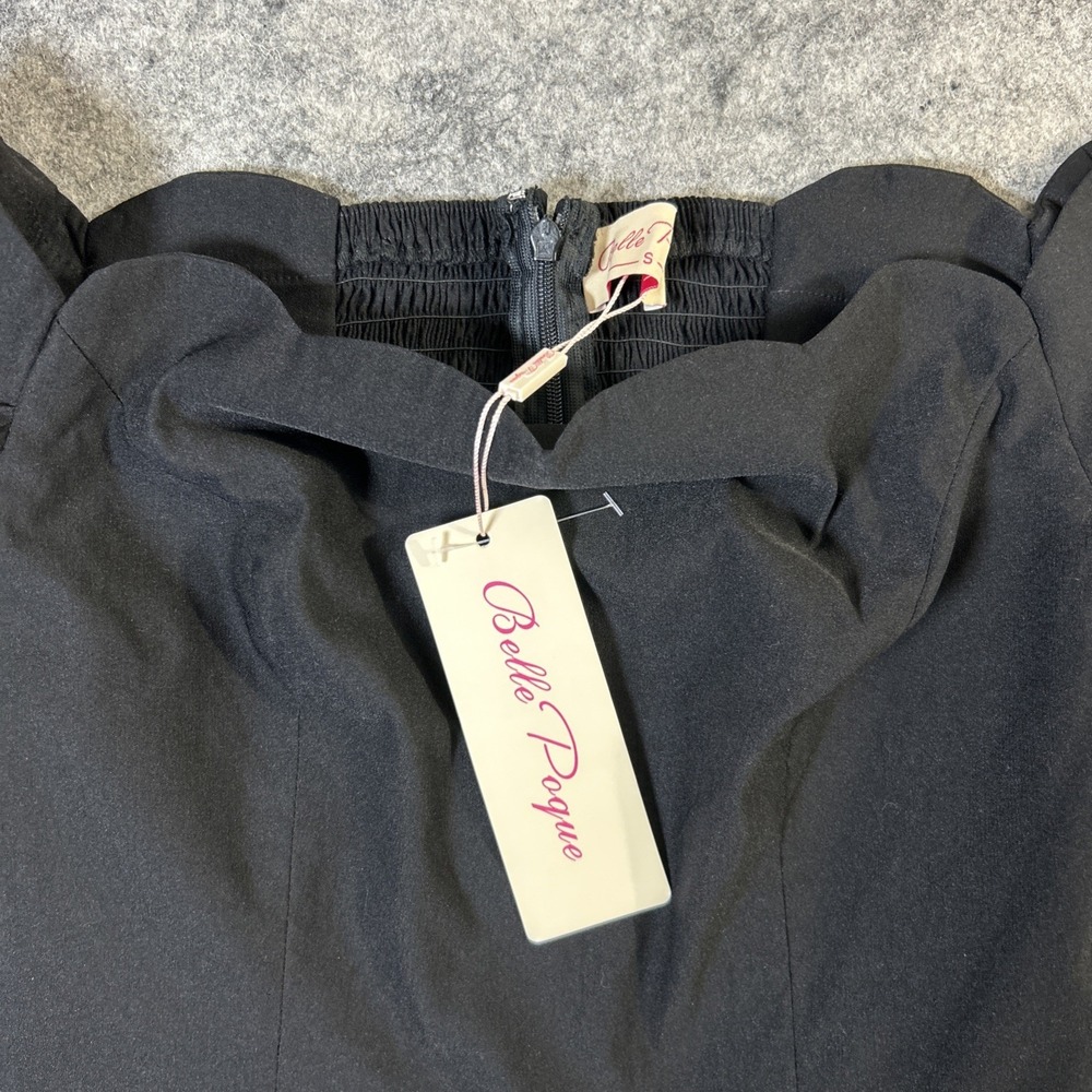 Belle Poque Dress Women's Small Black Gothic Victorian Ruffled Grunge Scalloped - Picture 6 of 8